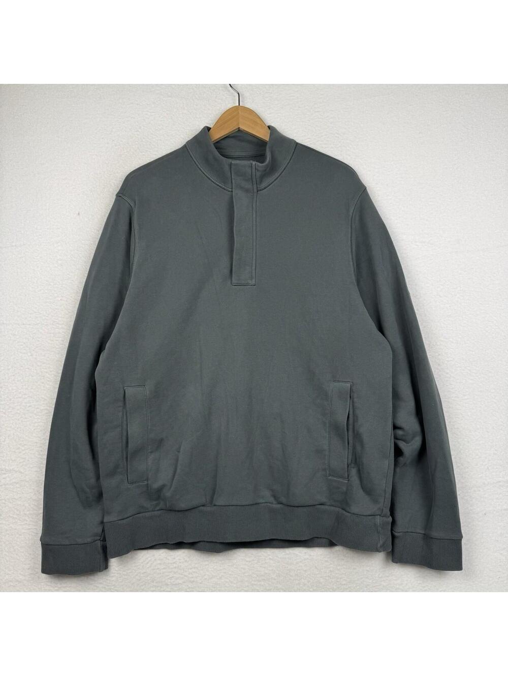 Vuori Mens XL Cypress 1/4 Zip Pullover Athleisure Sweater Smoked Beryl Active